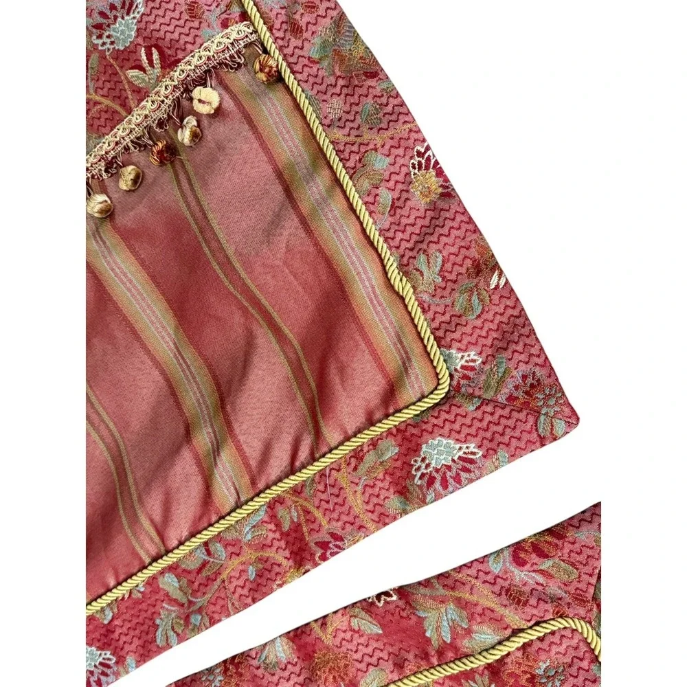 Waterford‎ Ballyshannon King Shams Red Gold Luxury Regency Bedding Pair